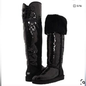 UGG Black Sequin Over-the-Knee Boots